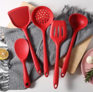 Wholesale 5 Pcs Household Heat Resistant Silicone Cooking Utensil Set Spatula from china suppliers