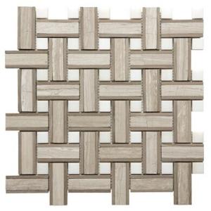 Wholesale Onyx White Chevron Mosaic Tile , 7 / 8mm Thick Bathroom Stone Mosaic Tile from china suppliers