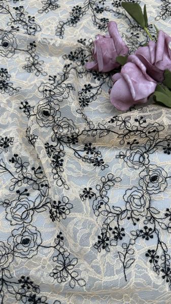 Embroidery Evening Embroidered Lace Fabric Leafy Luxury Occasion Wedding Fabric