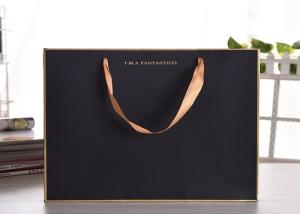 Wholesale Luxury gift kraftpaper bag with silk ribbon handle from china suppliers