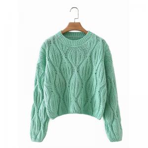 China OEM Solid Bespoke Sweaters Long Sleeve Knitwear Round Neck Pullover Women's on sale