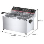 Electric Potato Chips Fryer Machine with 2 Tank and 2 Basket 3.5 3.5 kW 670*435