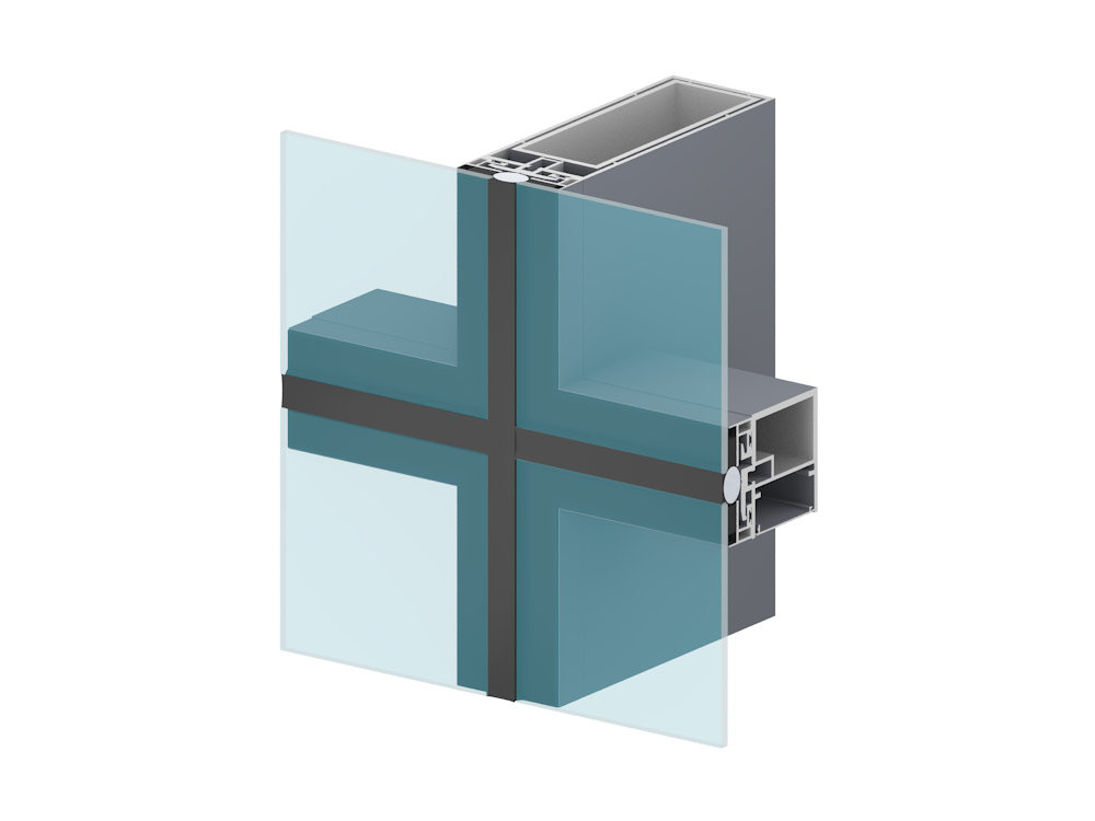 Heat Insulation Aluminium Curtain Wall Profile 0.8-3.0mm Thickness