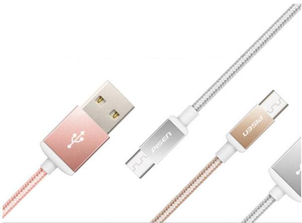 Pisen nylon double-side rapid USB cable for Android, Pisen rapid USB cable for