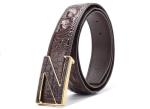 Custom logo fashion casual belt alloy automatic buckle crocodile men's belts