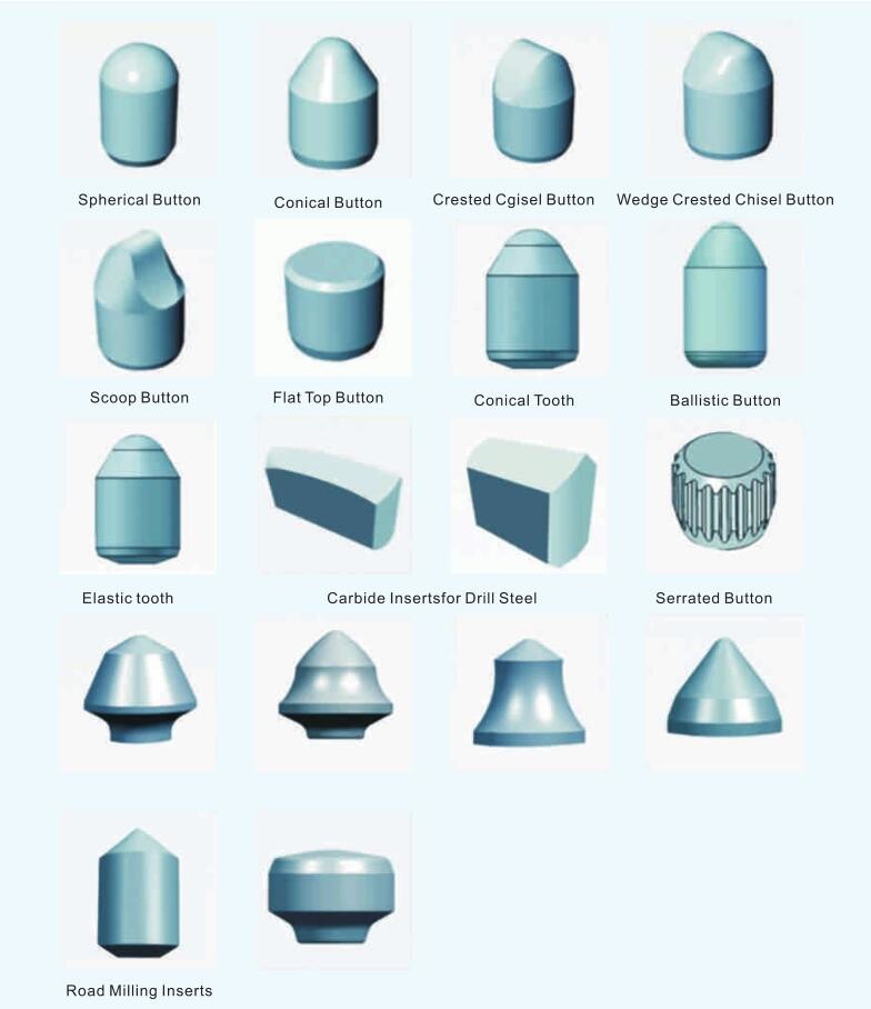 Rock Drilling / Digging Tungsten Carbide Buttons , Custom Tungsten Carbide Products