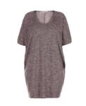Knitted Soft Cotton Fabric Ladies Plus Size Dresses Sweater Dress With Round