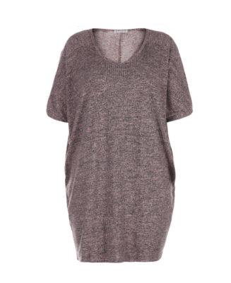 Knitted Soft Cotton Fabric Ladies Plus Size Dresses Sweater Dress With Round
