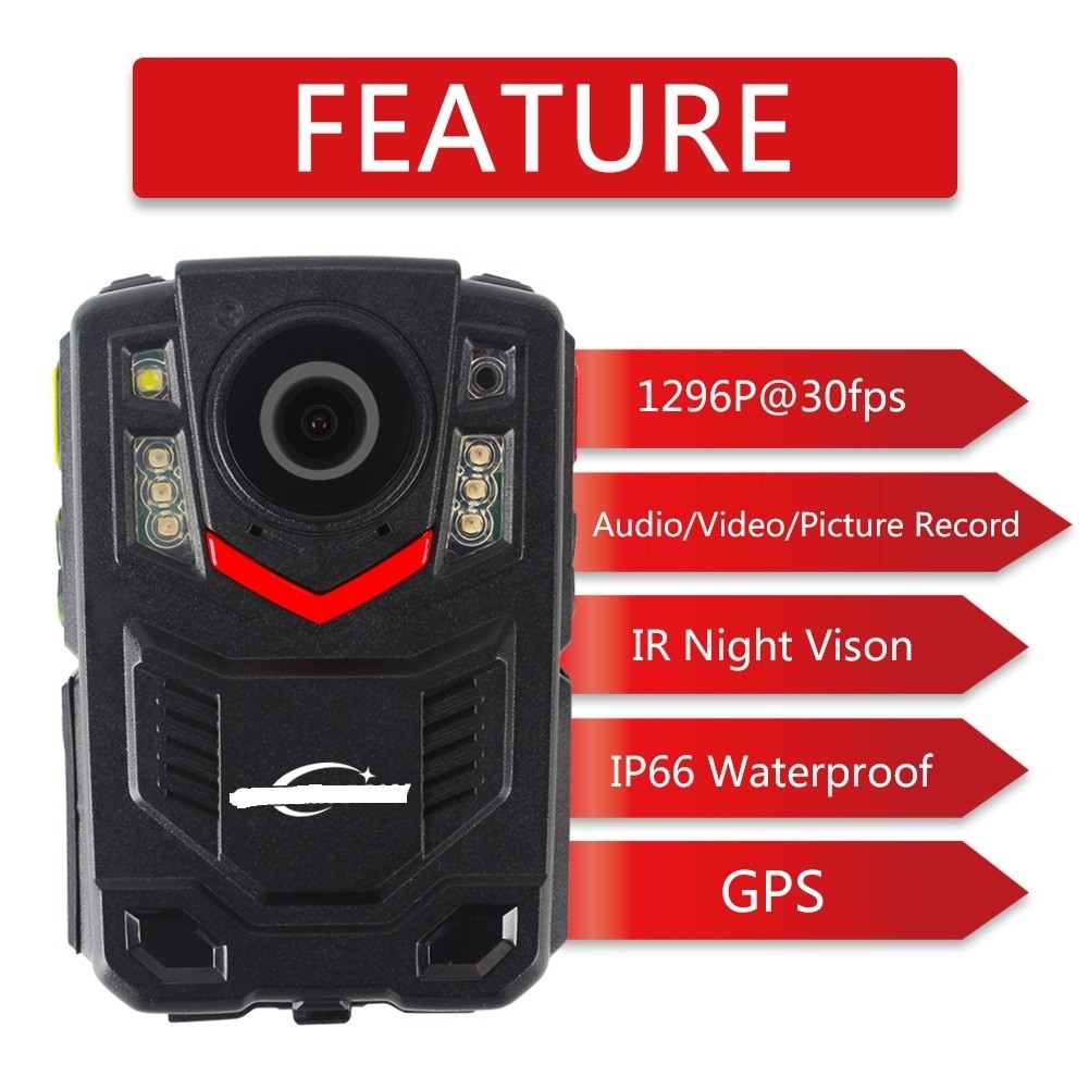 2600mAh 1080P CMOS DVR Police Worn Cameras 16G 32G 64G Memory TFT LCD