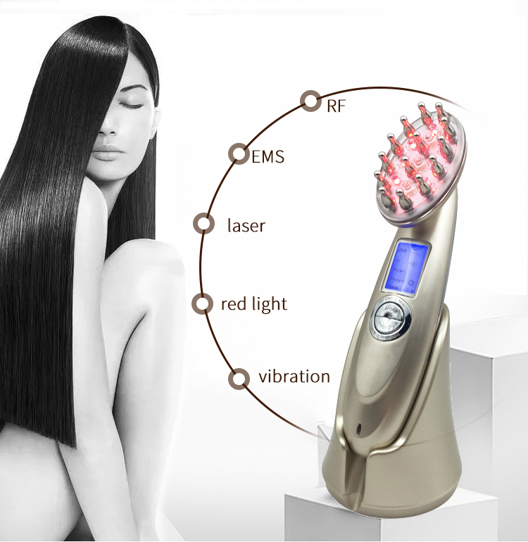 Laser Photon Microcurrent Vibration Massage Comb Red Light Therapy Hair Growth Brush