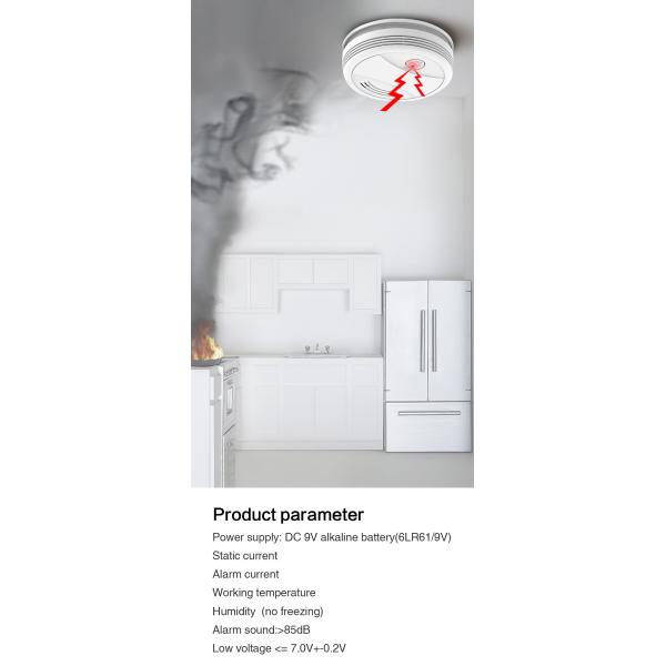 Tuya Smart Home Energy-saving Battery Power Supply Mobile App Push Wifi Smoke Detector