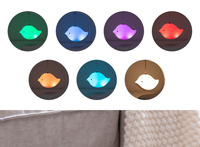 Creative 2 in 1 Cute Hanging Bird Night light Wireless Speaker Colorful Atmosphere Light Sleeping Night Light Home Deco