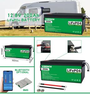 Wholesale Visench Direct factory 12V 24V 100Ah 120Ah 200Ah Deep 6000 Cycles Solar lithium batteries Energy Stor age Battery from china suppliers