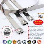 7.9mm Width Self-locking Metal Cable Ties, 100-1000mm Length Ball-locking Tie