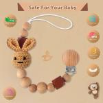 Pacifier Clip, Neutral Cute Rabbit Pacifier Leash For Boys Girls Fits For All