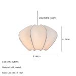 Nordic E27 Led Pendant Lights Silk Hanging Lamp Minimalism Wabi Sabi Suspend