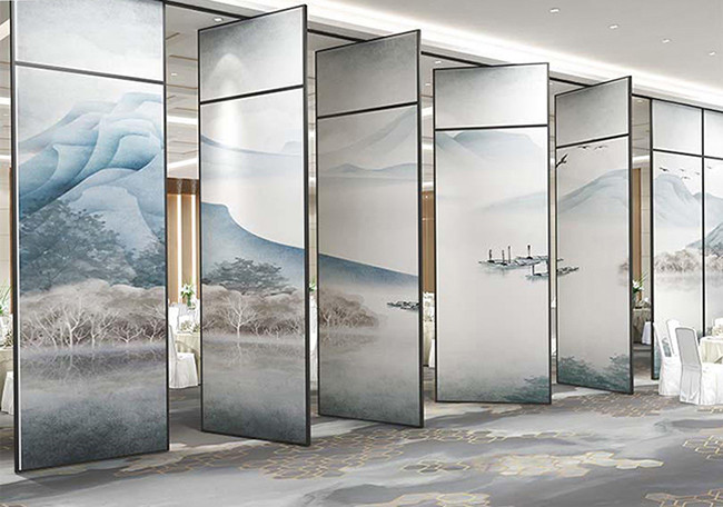 80mm Thickness Folding Movable Partition Wall Custom Pattern Surface