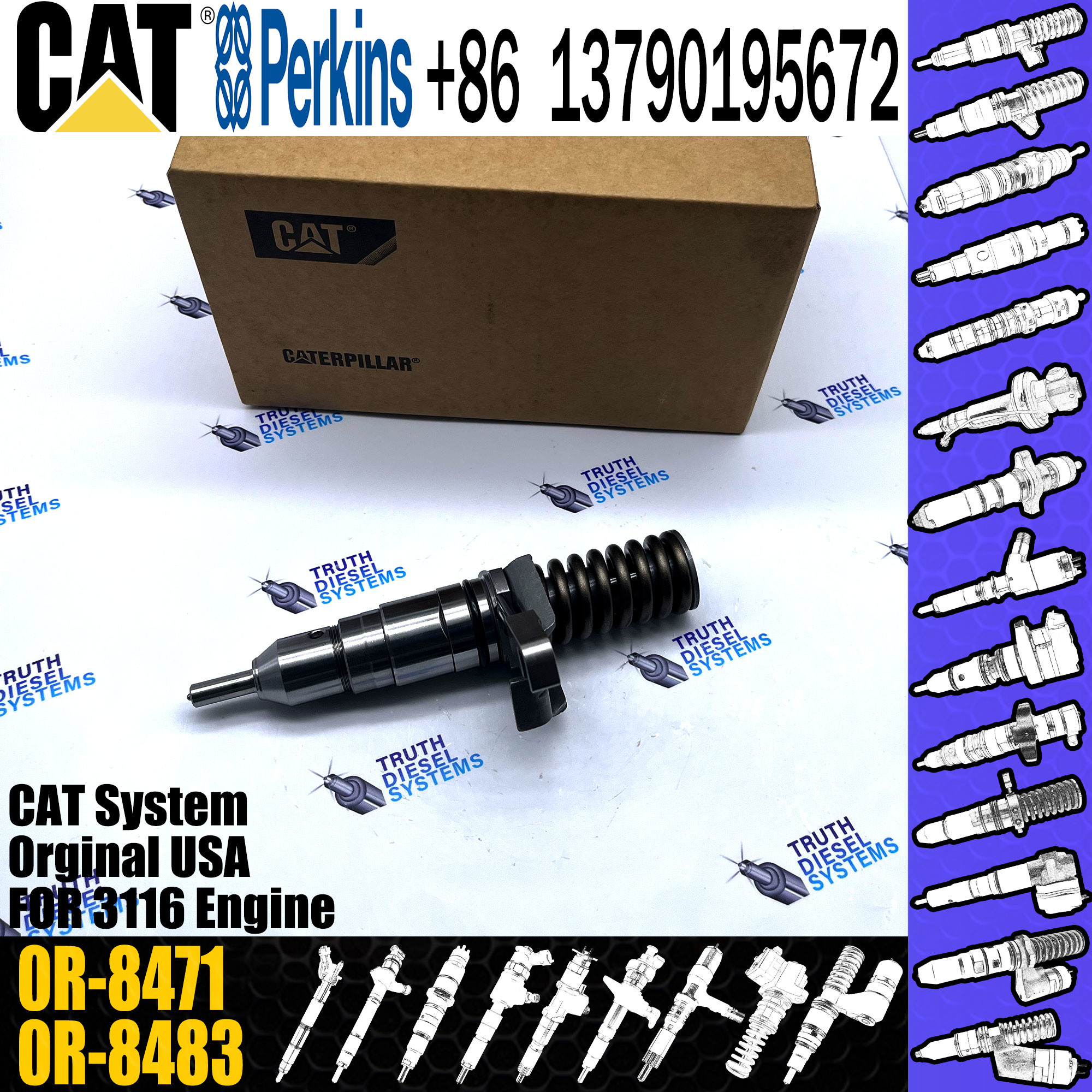 4P-2995 4P2995 0R-8471 0R8471 0R8475 0R8473 0R-8475 0R-8473 fuel injector for Caterpillar engine CAT 3116