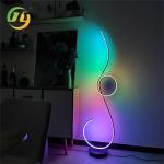 Hotel Living Room Modern RGB Dance Floor Light Black Gold Standing LED Double