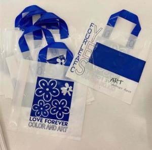 Wholesale 0.12mm Thickness Garment Plastic Packaging Bags Navy Flower Thicker Shopping Tote Bag from china suppliers