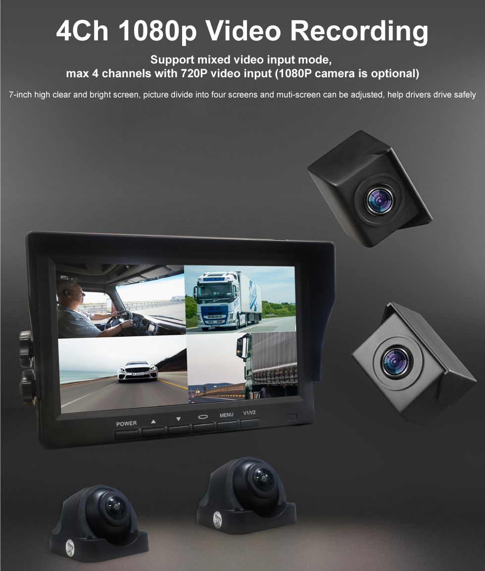 MDVR Kit For Buses And Logistics Vehicles 4/720P AHD Waterproof Camera System