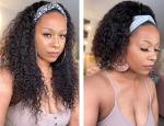 Silk Scarf 10A Headband Hair Wig Glueless Human Hair Wigs Deep Wave