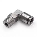 Stainless Steel Male Push-In Elbow 1/4'' BSPT Swivel Male X 10mm Pipe OD Elbow