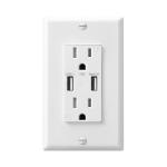 Tamper Resistant Fast Charging USB Socket Wall Mounted 15A 120V
