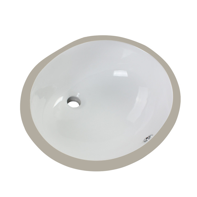 White Oval Undermount Bathroom Sinks Ada Compliant 19 Inches Underground