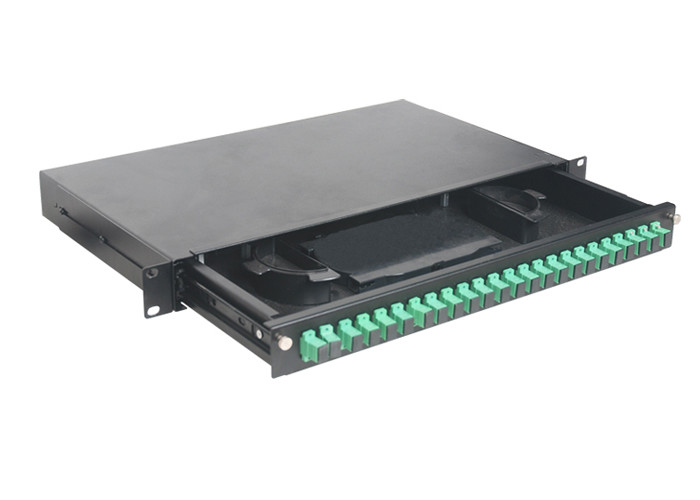 1U 24 Ports SC ODF Optical Rack Fiber Patch Panel 19 Inch Pull-out Type
