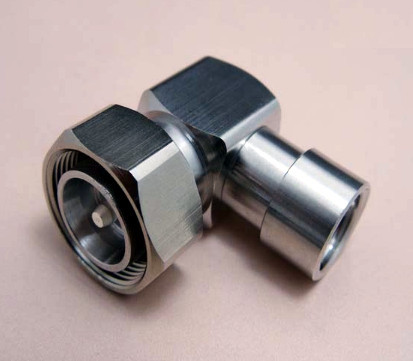 RF connector 4.3-10 male right angle connector soldering type for 1/2" superflex cable brass 50ohm