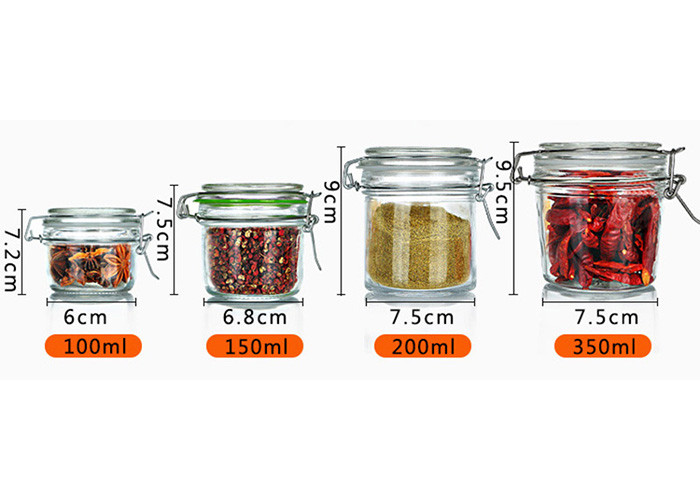Round Sealable Shape Glass Jars Empty Transparent Glass Jar With Lid