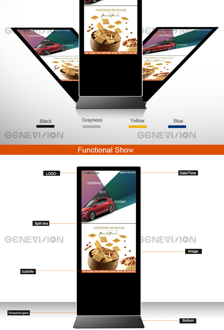 55 Inch Totem IR Touch Screen LCD Kiosk Wifi Digital Signage Android 7.1 System