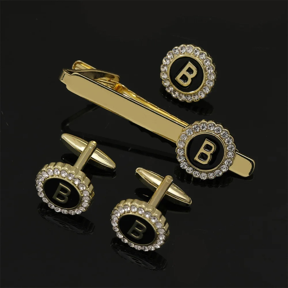 Custom Made Tie Clips A-Z 26 Letters Capital Initial Cufflinks And Tie Clips For Men