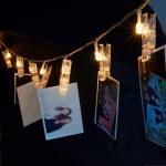 Photo Clip String Lights Outdoor Street Garland Battery Operated Xmas Party