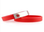 Promotional Engraved Silicone Bracelets / Custom Silicone Medical Alert