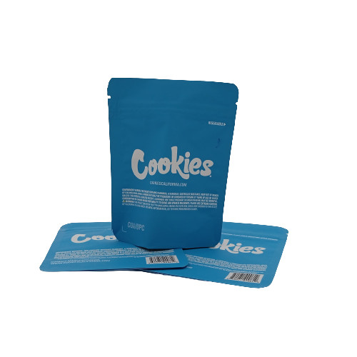 Blue 50g Mylar Stand Up Bags Zipper Gravure Printing For Candy weed