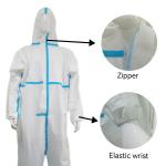 OEM CE Type4/5/6 Work Uniform Hooded Coveralls Disposable Suit For Industrial