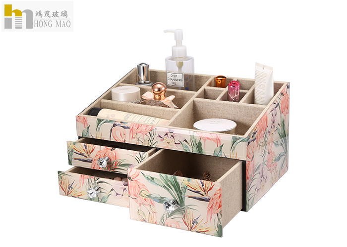 open top Desk Organizer Box jewelry organizer Flamingo patterned anti slip