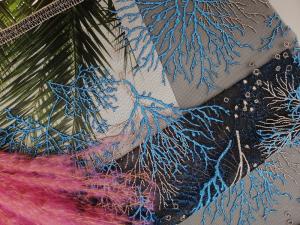 Wholesale Party Blue Sea Plants 125CM Embroidered Lace Fabric from china suppliers