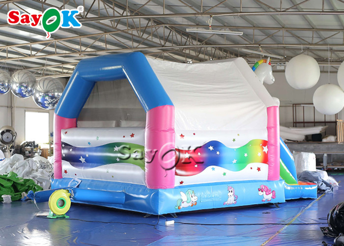 4.9x3.9x3.3 Pink Unicorn Inflatable Bounce Jumping House For Child