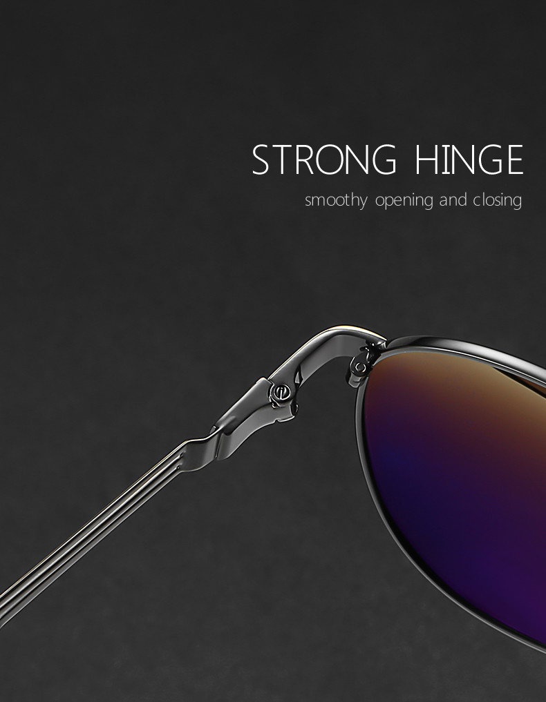 146MM Unisex Polarized Sunglasses Mirror Lens UV400 Metal Pilot