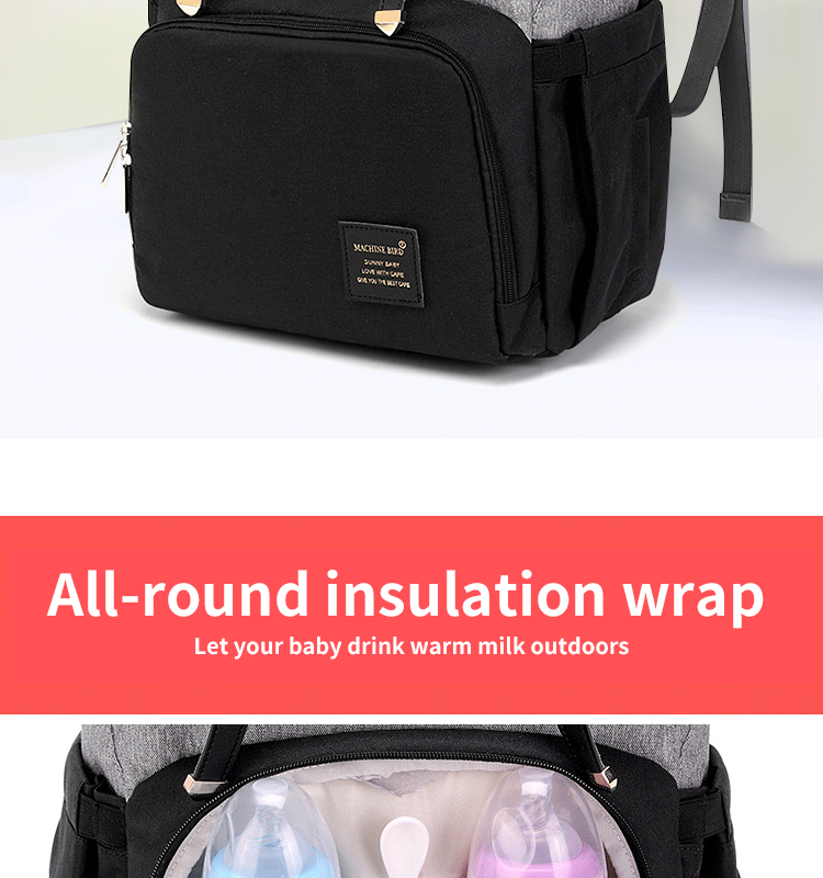 ISO9001 Fashion Mummy Maternity Nappy Diaper Bag Backpack With USB