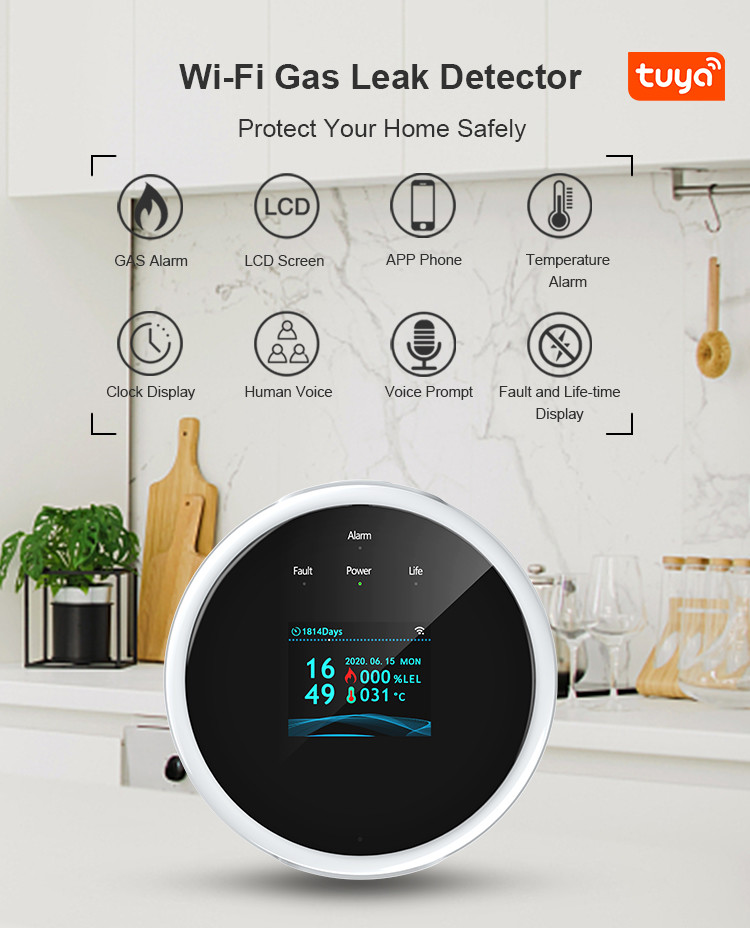 LCD Display Smoke Detector And Carbon Monoxide Detector