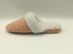Winter Soft Ladies Slippers Fleece Closed Toe Flat Shoes With Soft Knit / Fleece