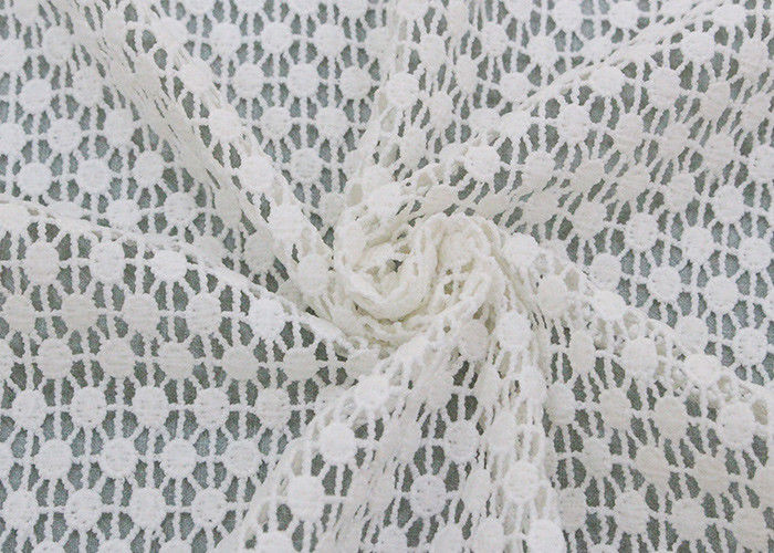 French Guipure Venice Lace Fabric , Polyester Water Soluble Lace For Women Dresses