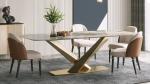 Elegant Marble Dining Tables With Stainless Steel Legs - Bulk Orders