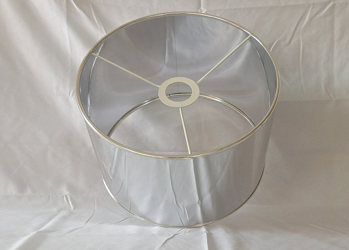 Drum Polypropylene Lampshade 200mm Shinny Sliver Polished