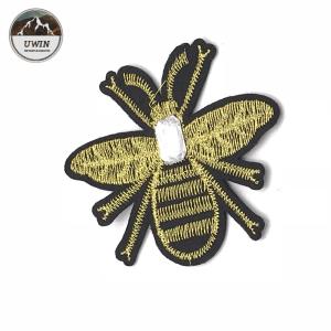 Wholesale Handmade Fashionable Iron On Embroidered Patches 3D Bee Rhinestone Crystal Material from china suppliers
