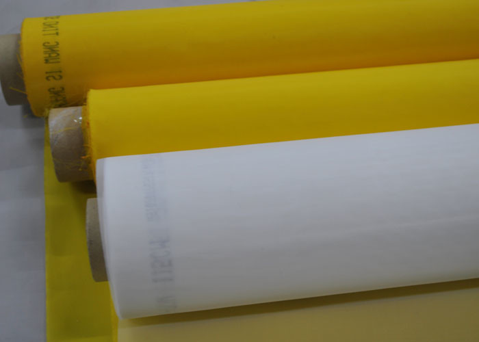 Yellow 50" 72T - 55 Polyester Screen Printing Mesh For Textile Good Antistatic